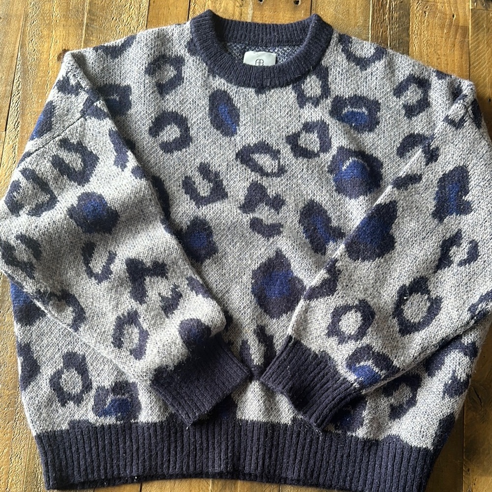 Anine Bing  Raigh Leopard Crewneck Sweater - Size L
